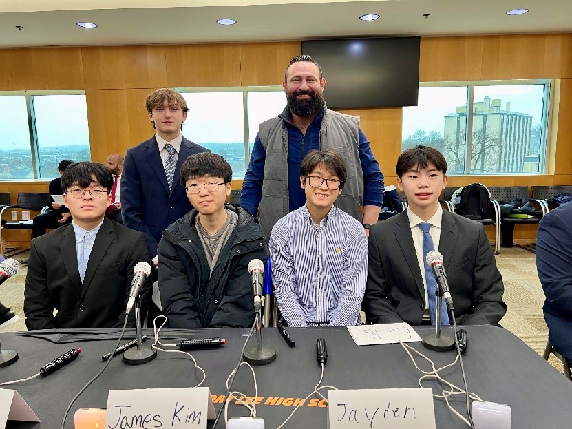 the fort lee high school team at the 2024 new jersey high school consumer bowl