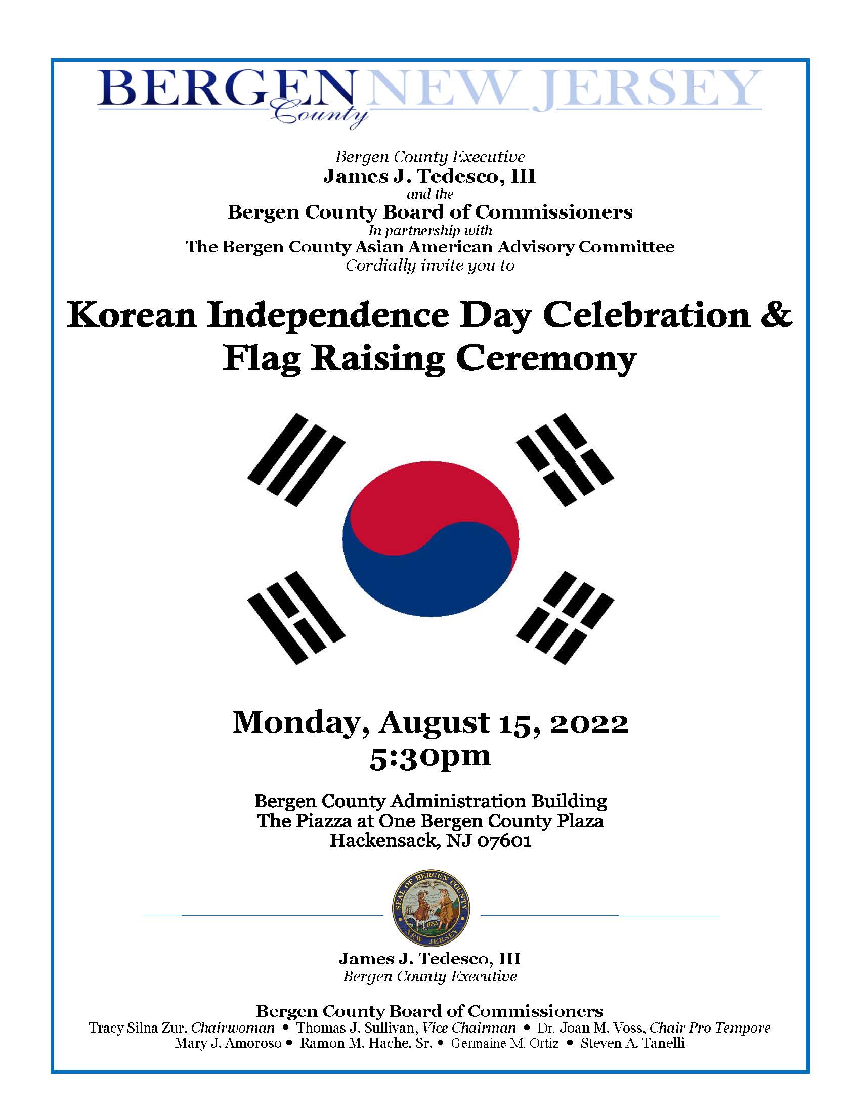 2022 korean independence day flag raising ceremony