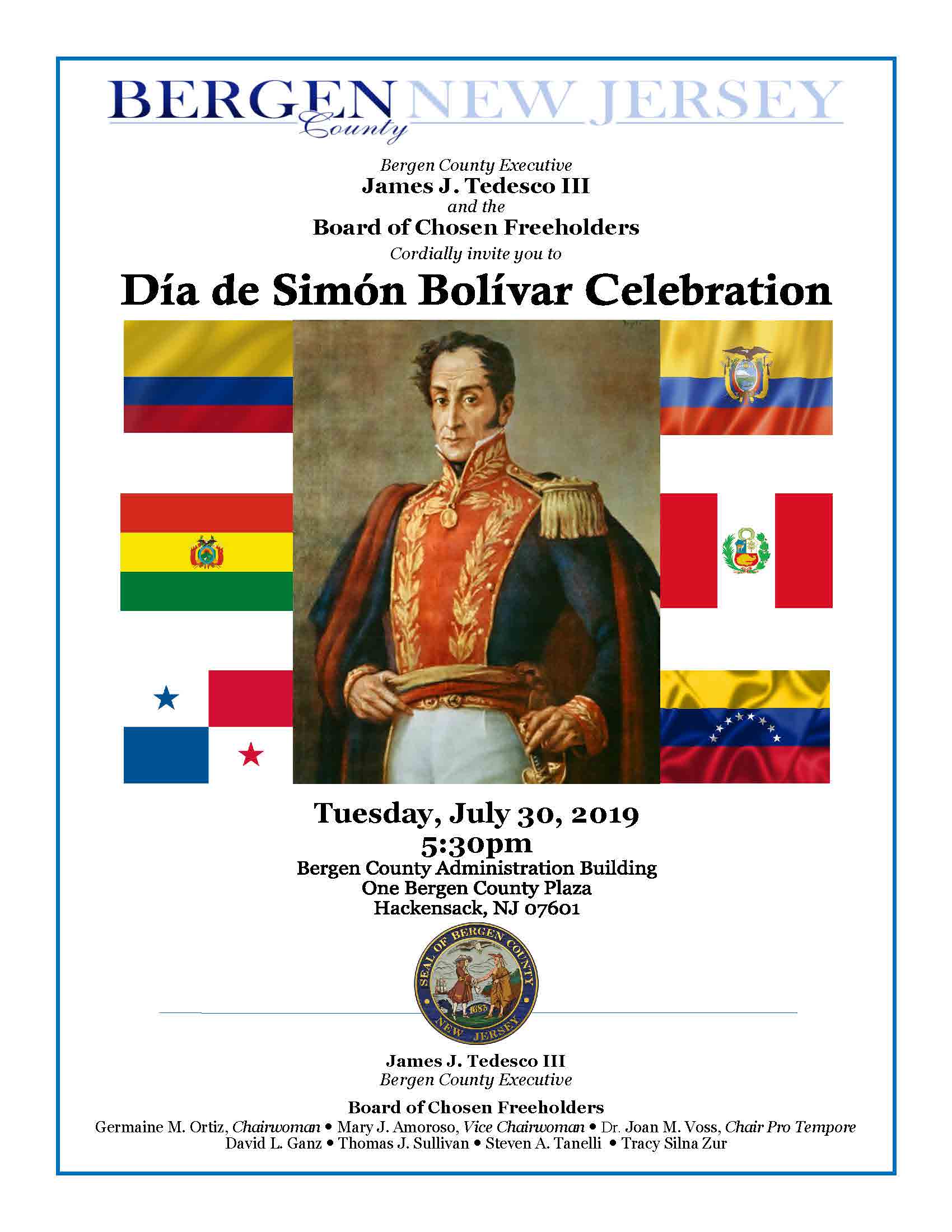 Dia de Simon Bolivar Flyer