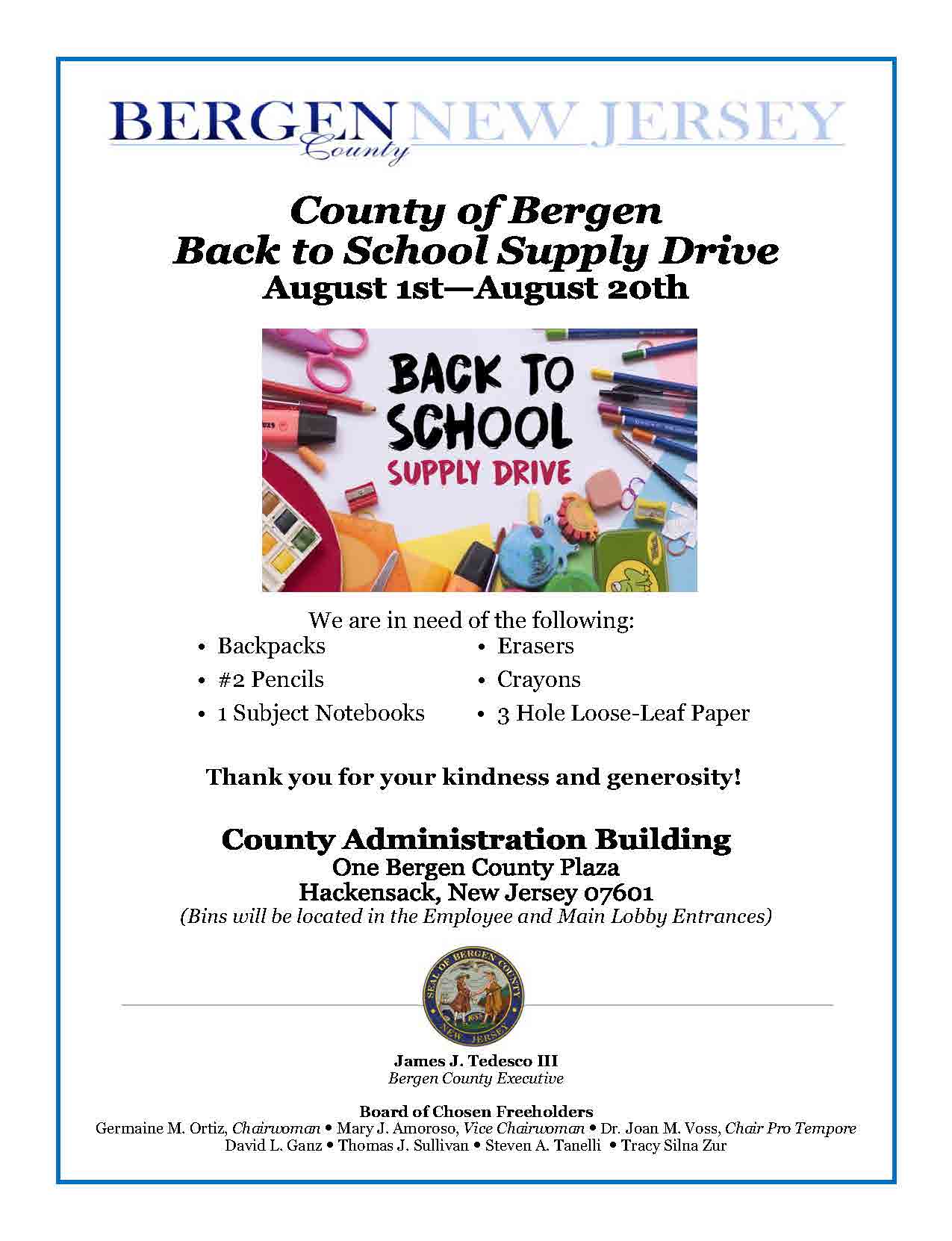Back to School Supply Drive Flyer