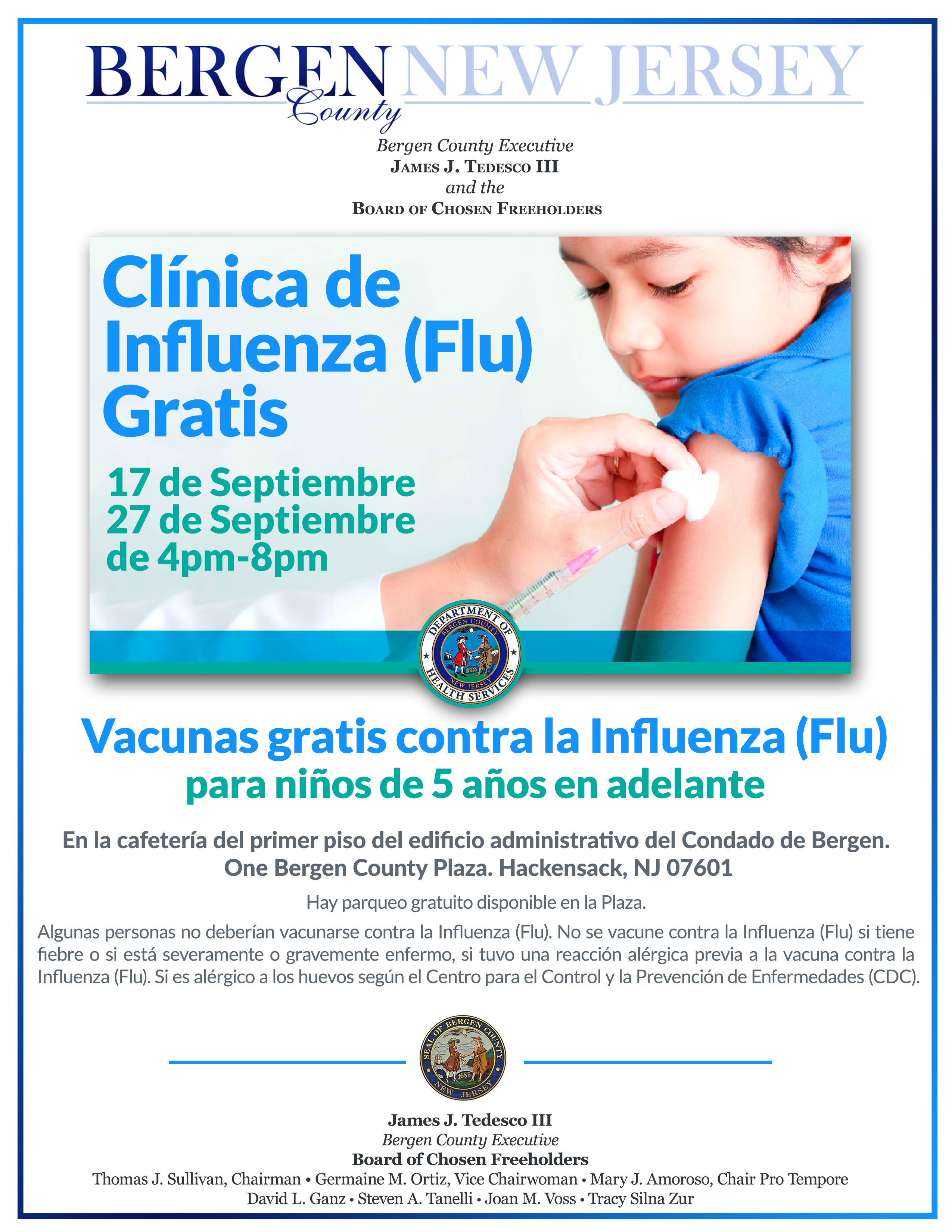9.17.18 BCDHS Flu Clinic Flyer Spanish