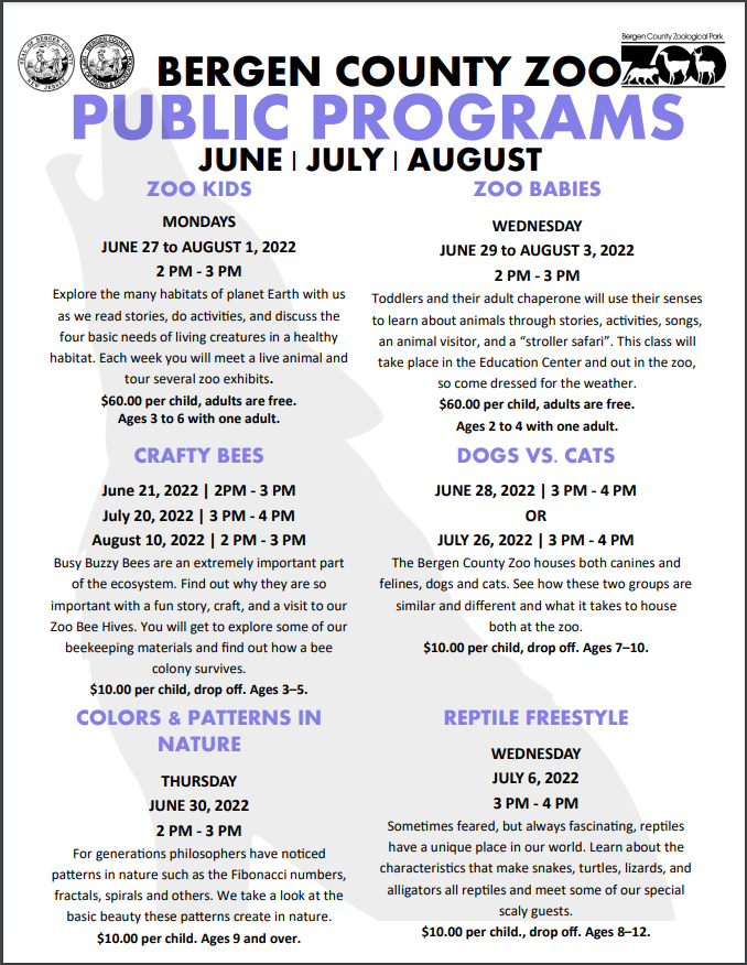 2022 June–August Public Programs Flyer & Reservation Form