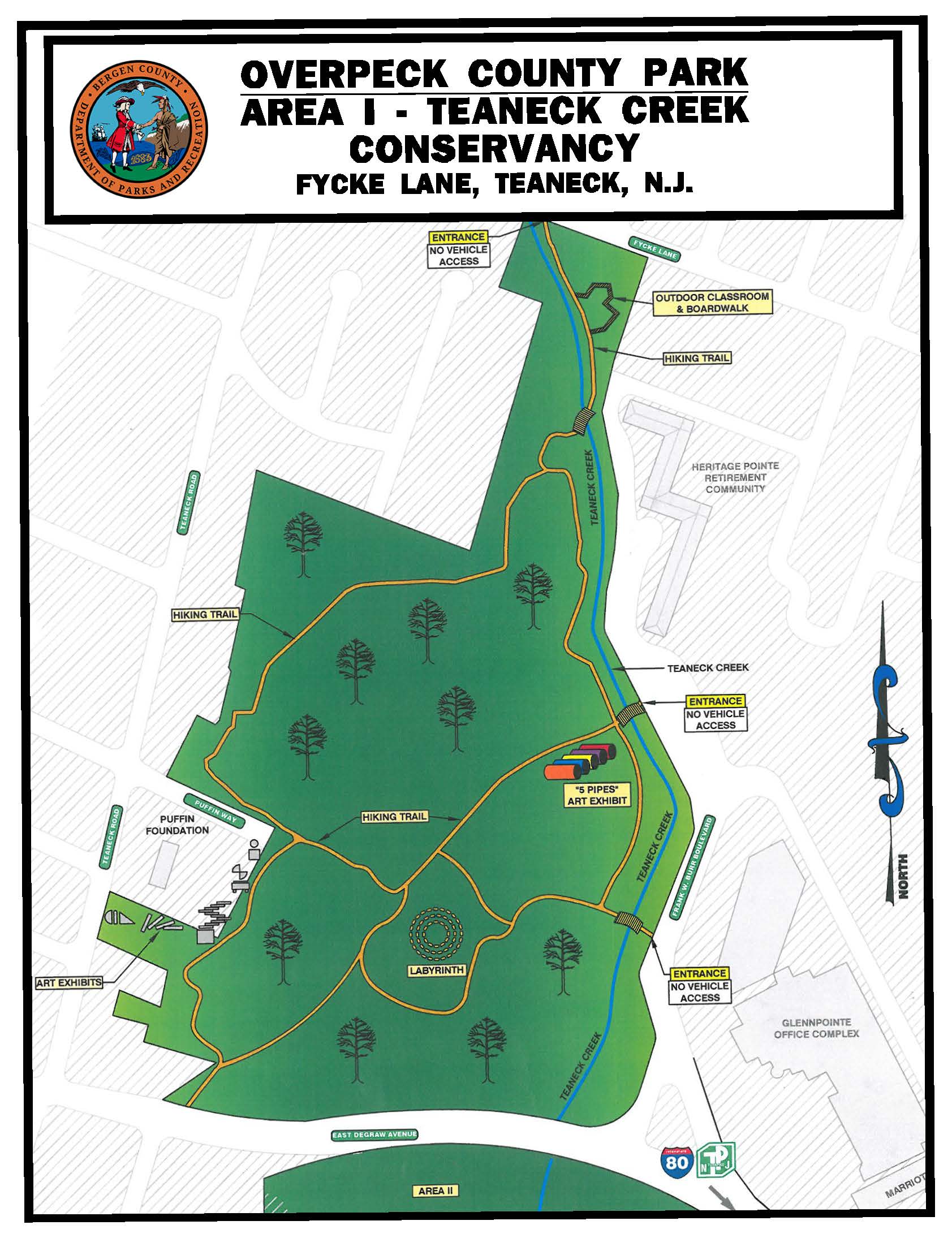 overpeck area 1 teaneck creek conservancy map